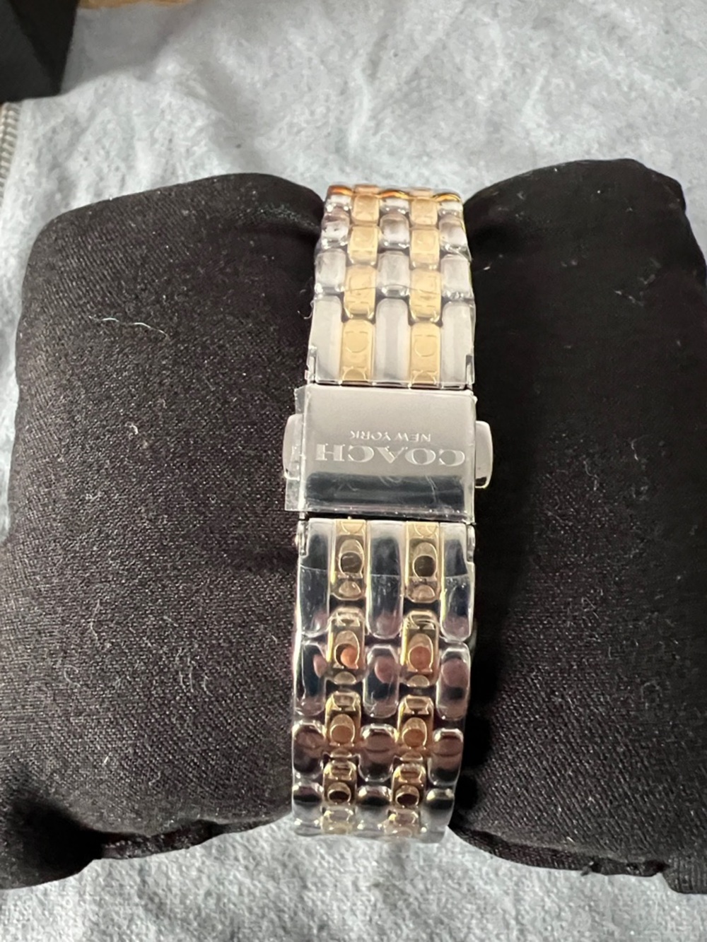 Coach Two-Tone Square Black Dial Bracelet Watch - Picture 3 of 5
